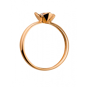 Золотое кольцо с цирконием куб. (01-19125469) фотография