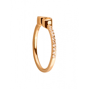 Золотое кольцо с цирконием куб. (01-19326369) фотография