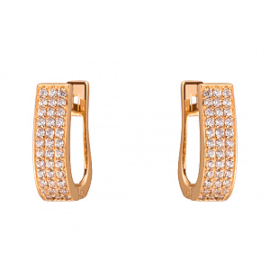 Золоті сережки з цирконієм куб. (01-19333969) фотографія