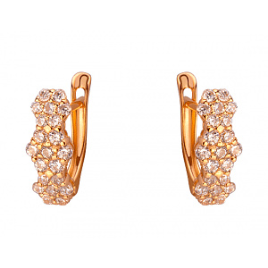 Золоті сережки з фіанітом (цирконієм куб.) (01-200034169) фотографія