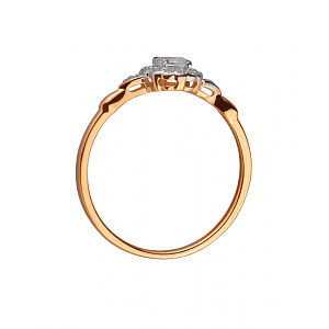 Золотое кольцо с цирконием куб. (01-200072469) фотография