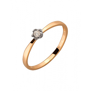 Золота каблучка з діамантом (01-200120269) фотографія