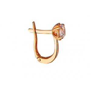 Золоті сережки з цирконієм куб. (01-200159969) фотографія