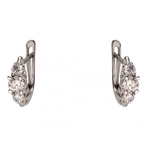 Золоті сережки з цирконієм куб. (01-200175269) фотографія