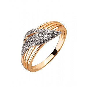 Золотое кольцо с цирконием куб. (01-200202569) фотография