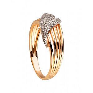 Золотое кольцо с цирконием куб. (01-200202569) фотография