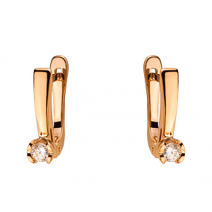 Золотые серьги с фианитом (цирконием куб.) (01-200220869) фотография