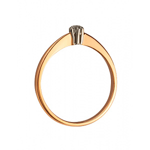 Золотое кольцо с бриллиантом (01-200336369) фотография