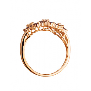 Золотое кольцо с бриллиантами  и  корундами (01-200404769) фотография