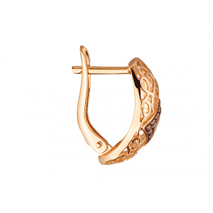 Золоті сережки з цирконієм куб. (01-200404869) фотографія