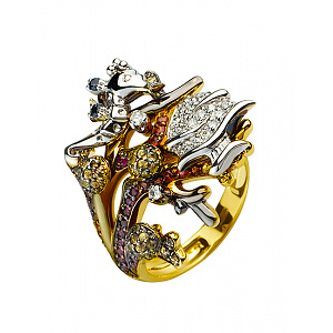 Золотое кольцо с бриллиантами (01-200413869) фотография