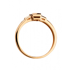 Золотое кольцо с гранатом  и  фианитом (цирконием куб.) (01-200742469) фотография