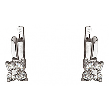 Золотые серьги с фианитом (цирконием куб.) (01-200805869)