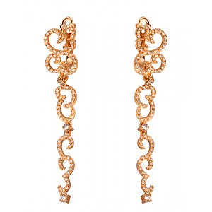 Золоті сережки з фіанітом (цирконієм куб.) (01-200819369) фотографія