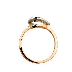 Золота каблучка з діамантами (01-200851669) фотографія