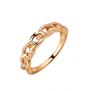 Золота каблучка з фіанітом (цирконієм куб.) (01-200858169) фотографія