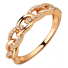 Золота каблучка з фіанітом (цирконієм куб.) (01-200858169)