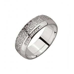 Золота обручка з діамантами (2б_к-259) фотографія