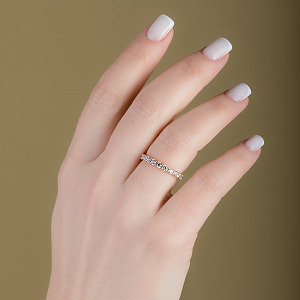 Золотое обручальное кольцо  с фианитами (кубическим цирконием) (1б_к-195) фотография