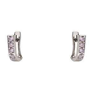 Золотые серьги с фианитами (кубическим цирконием) (2б_с-051) фотография