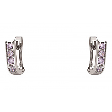 Золотые серьги с фианитами (кубическим цирконием) (2б_с-051)