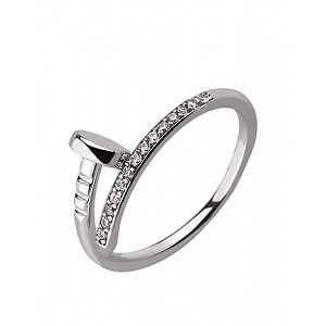 Золотое кольцо с цирконием куб. (01-18385370) фотография