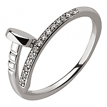 Золотое кольцо с цирконием куб. (01-18385370)