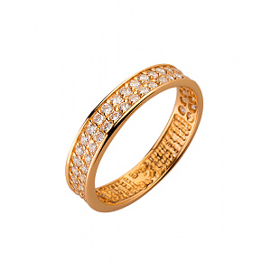 Золотое кольцо с цирконием куб. (01-19166070) фотография