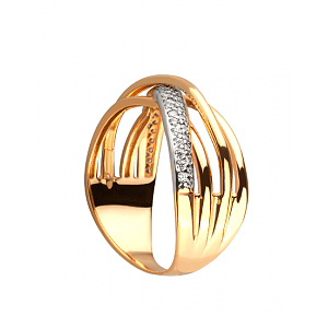 Золотое кольцо с цирконием куб. (01-200055170) фотография