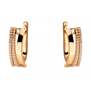 Золоті сережки з цирконієм куб. (01-200182670) фотографія