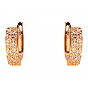 Золоті сережки з цирконієм куб. (01-200295170) фотографія