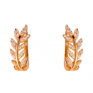 Золотые серьги с цирконием куб. (01-200355570) фотография