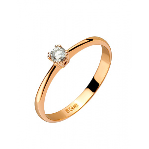 Золота каблучка з діамантом (01-200413870) фотографія
