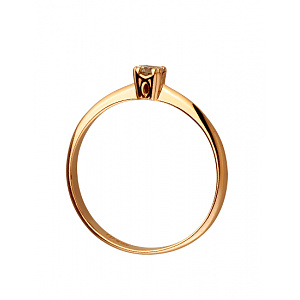 Золота каблучка з діамантом (01-200413870) фотографія