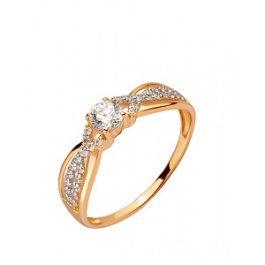 Золота каблучка з цирконієм куб. (01-200438370) фотографія