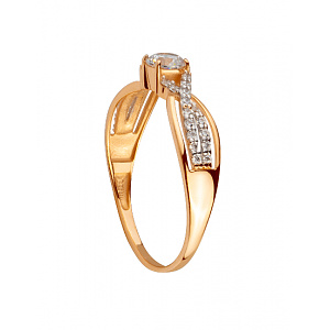 Золота каблучка з цирконієм куб. (01-200438370) фотографія