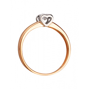 Золотое кольцо с цирконием куб. (01-200447870) фотография