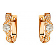 Золоті сережки з цирконієм куб. 01-200489270 фотографія 1