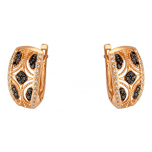 Золоті сережки з цирконієм куб. (01-200526570) фотографія