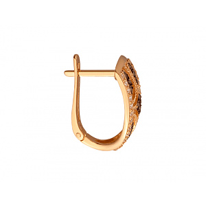 Золоті сережки з цирконієм куб. (01-200526570) фотографія