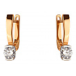 Золотые серьги с цирконием куб. 01-200539570 фотография 1