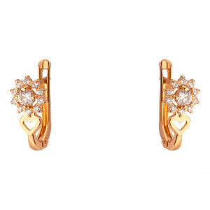Золоті сережки з цирконієм куб. (01-200552670) фотографія