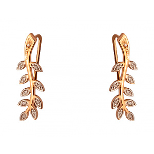 Золотые серьги с цирконием куб. (01-200559670) фотография