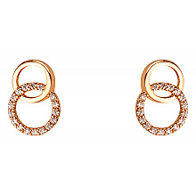 Золоті сережки з фіанітом (цирконієм куб.) (01-200608570)