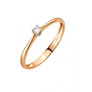 Золота каблучка з діамантом (01-200745970) фотографія