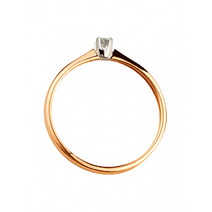 Золота каблучка з діамантом (01-200745970) фотографія