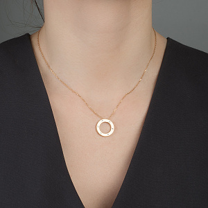 Золоте кольє з фіанітом (цирконієм куб.) (1н140/01б) фотографія