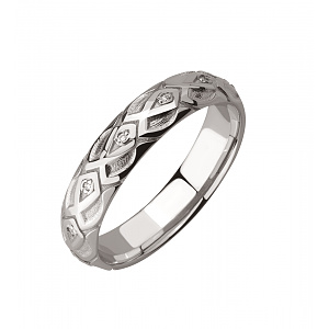 Золота обручка з діамантами (2б_к-301) фотографія