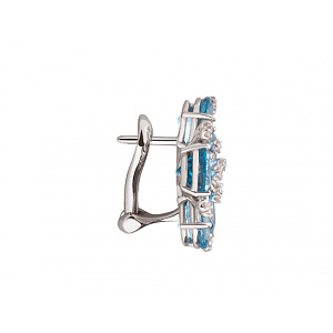 Золотые серьги с бриллиантами  и  топазами (2б_с-133) фотография