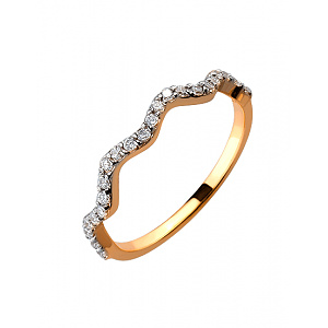 Золотое кольцо с цирконием куб. (01-19243871) фотография